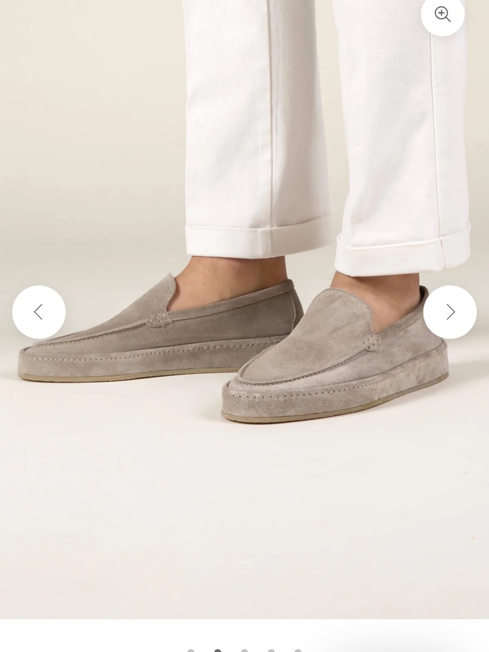 Men's Suede Slip-On Loafers in Taupe
